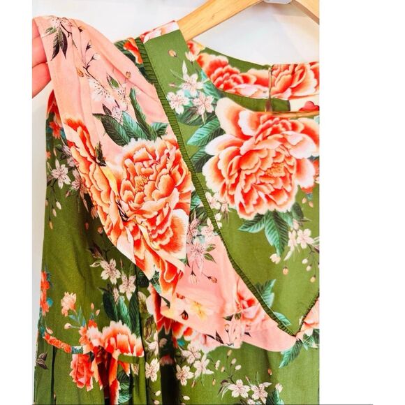 🌺 FARM Rio for Anthropologie Floral Ruffle Dress- Size Small - Picture 8 of 9